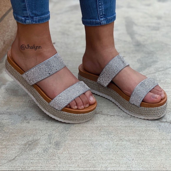 LAST SIZE 10 Rhinestone espadrille sandal - Picture 7 of 9